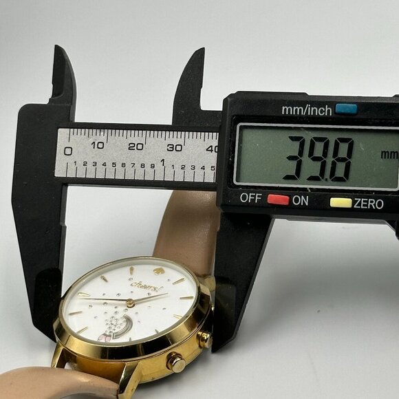 Kate Spade Cheers Hybrid Smart Watch Gold Tone Beige Leather Band New Battery main image 8